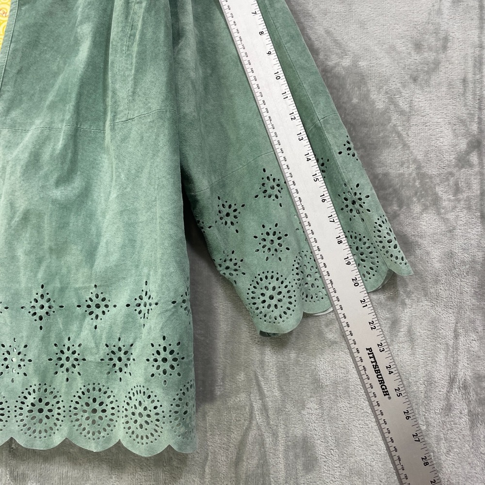 NWT Linea By Louis Dell'Olio Size 3X 100% Suede Jacket Laser Cut Sage Green NEW - Picture 10 of 10